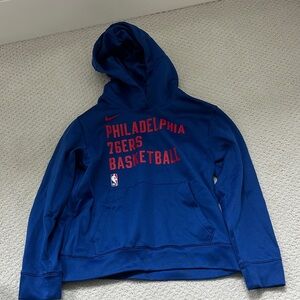 Nike Blue and Red 76ers Basketball Hoodie
